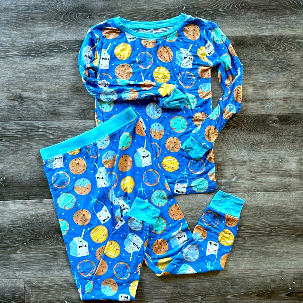Little Sleepies Blue Cookies and Milk Two Piece Pajama Set